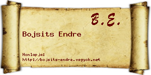 Bojsits Endre névjegykártya
